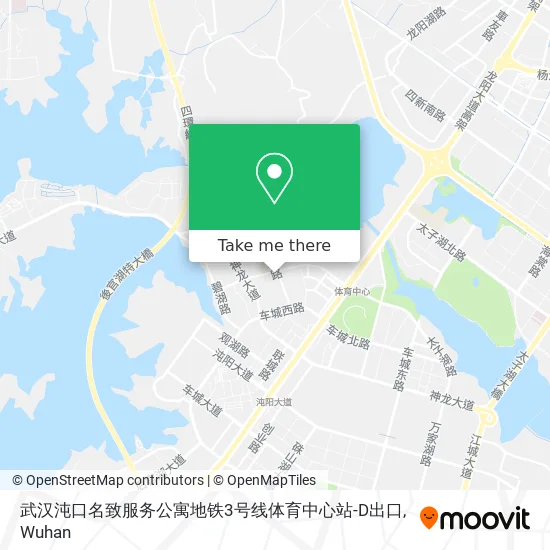 武汉沌口名致服务公寓地铁3号线体育中心站-D出口 map