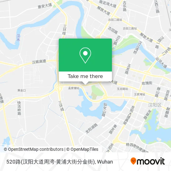 520路(汉阳大道周湾-黄浦大街分金街) map
