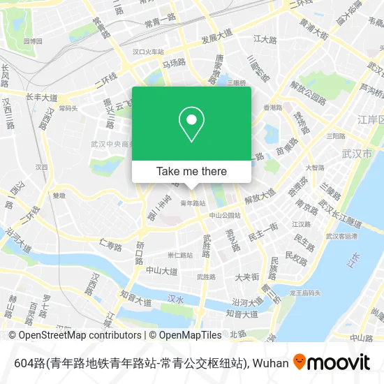 604路(青年路地铁青年路站-常青公交枢纽站) map