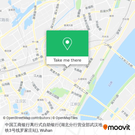 中国工商银行离行式自助银行(湖北分行营业部武汉地铁3号线罗家庄站) map
