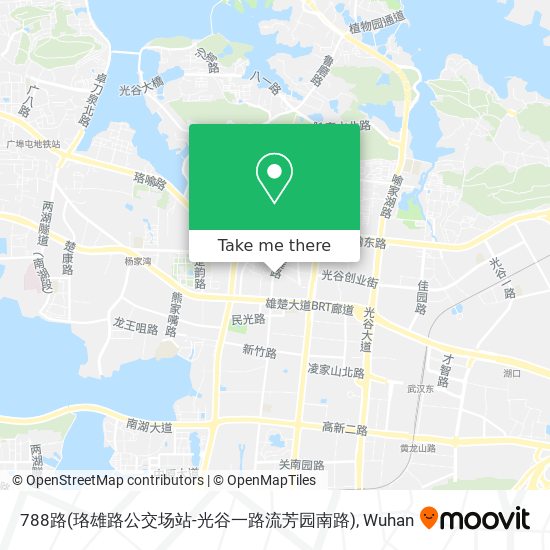 788路(珞雄路公交场站-光谷一路流芳园南路) map