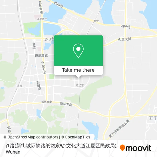 j1路(新街城际铁路纸坊东站-文化大道江夏区民政局) map