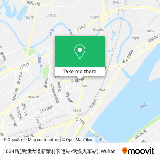 634路(后湖大道新荣村客运站-武汉火车站) map