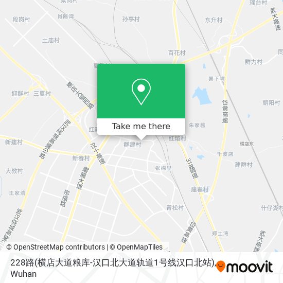 228路(横店大道粮库-汉口北大道轨道1号线汉口北站) map