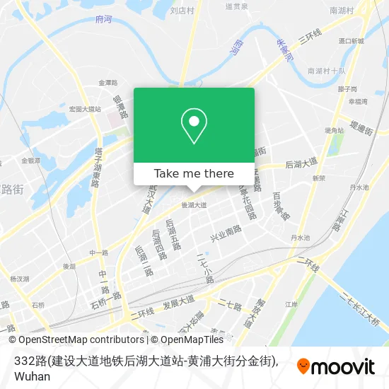 332路(建设大道地铁后湖大道站-黄浦大街分金街) map
