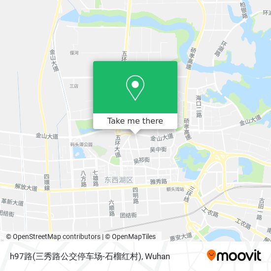 h97路(三秀路公交停车场-石榴红村) map