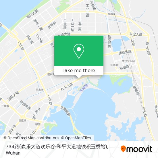 734路(欢乐大道欢乐谷-和平大道地铁积玉桥站) map