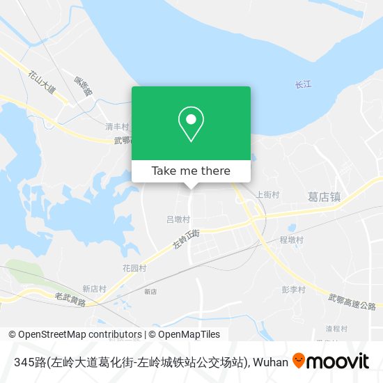 345路(左岭大道葛化街-左岭城铁站公交场站) map