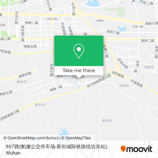 907路(豹澥公交停车场-新街城际铁路纸坊东站) map