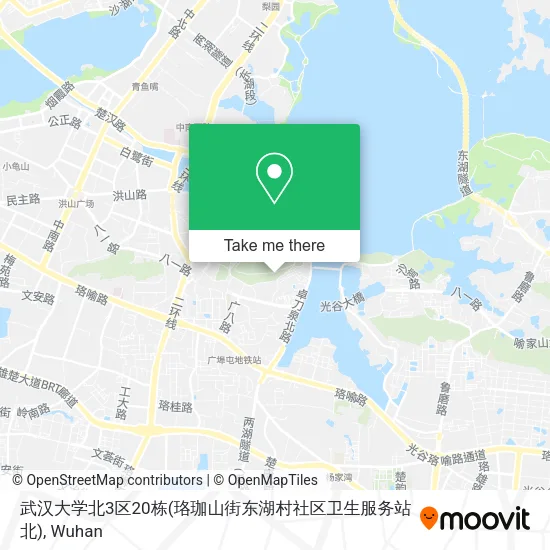 武汉大学北3区20栋(珞珈山街东湖村社区卫生服务站北) map