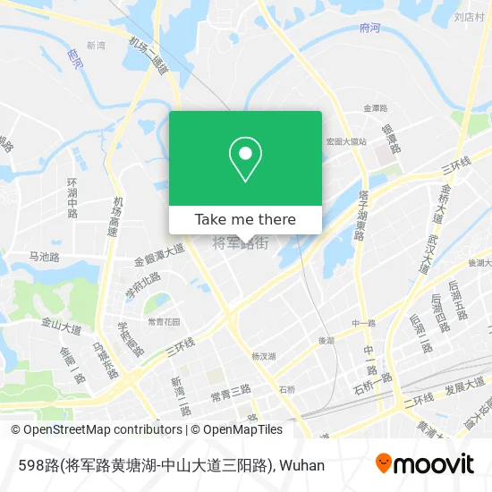 598路(将军路黄塘湖-中山大道三阳路) map