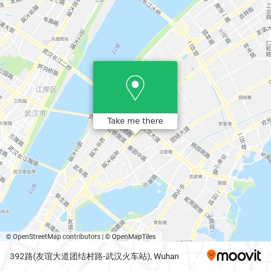392路(友谊大道团结村路-武汉火车站) map