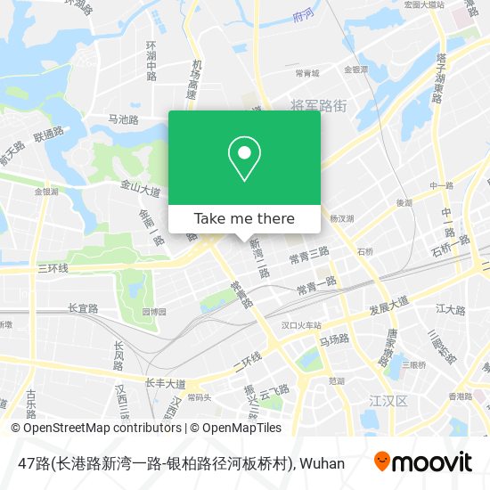 47路(长港路新湾一路-银柏路径河板桥村) map