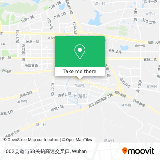 002县道与S8关豹高速交叉口 map