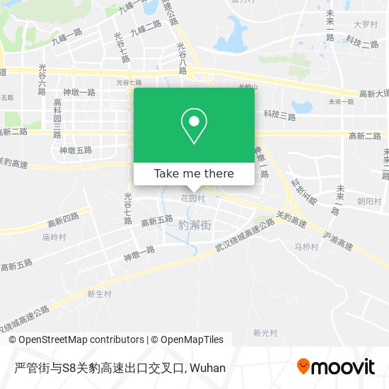严管街与S8关豹高速出口交叉口 map