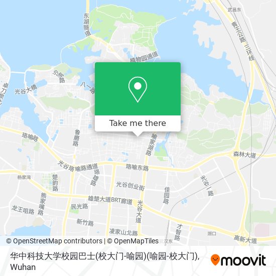 华中科技大学校园巴士(校大门-喻园)(喻园-校大门) map