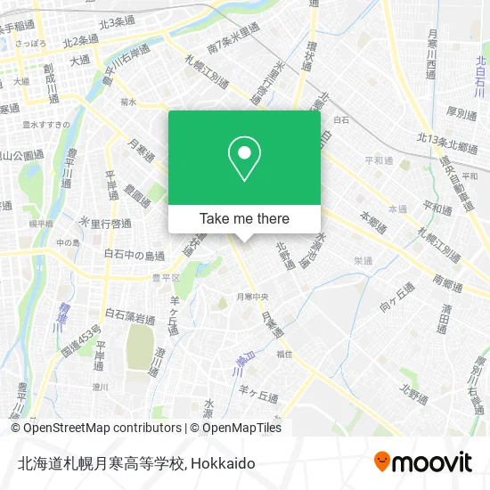 北海道札幌月寒高等学校 map