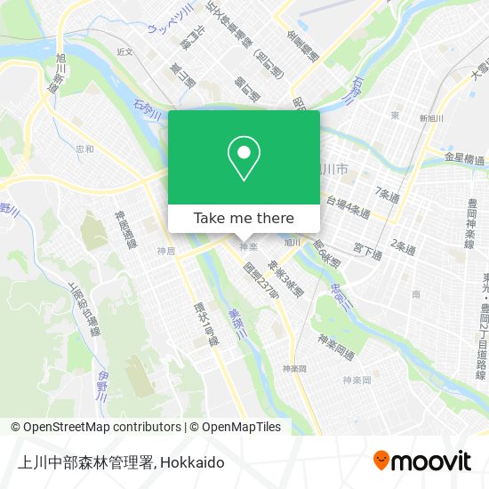 上川中部森林管理署 map