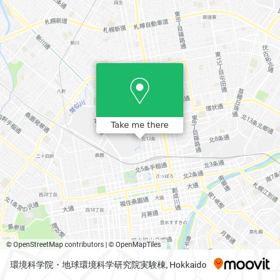 環境科学院・地球環境科学研究院実験棟 map