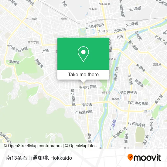 南13条石山通珈琲 map