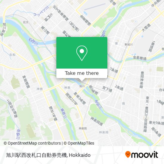 旭川駅西改札口自動券売機 map
