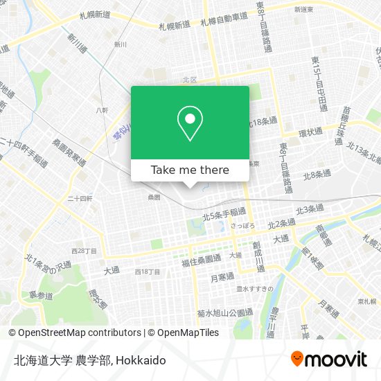 怎樣搭巴士去札幌市的北海道大学農学部 Moovit