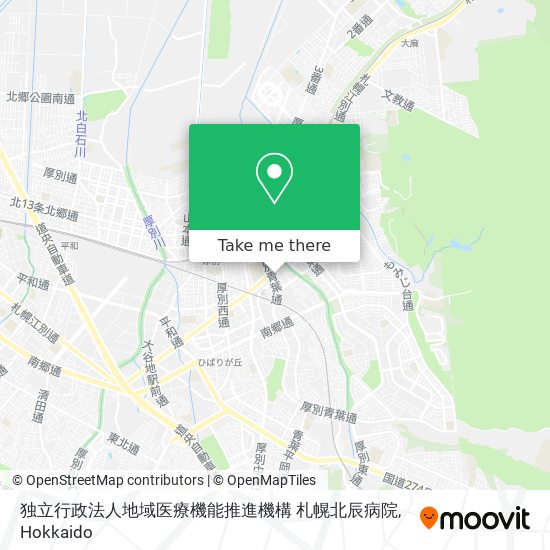 怎樣搭巴士去札幌市的独立行政法人地域医療機能推進機構札幌北辰病院 Moovit