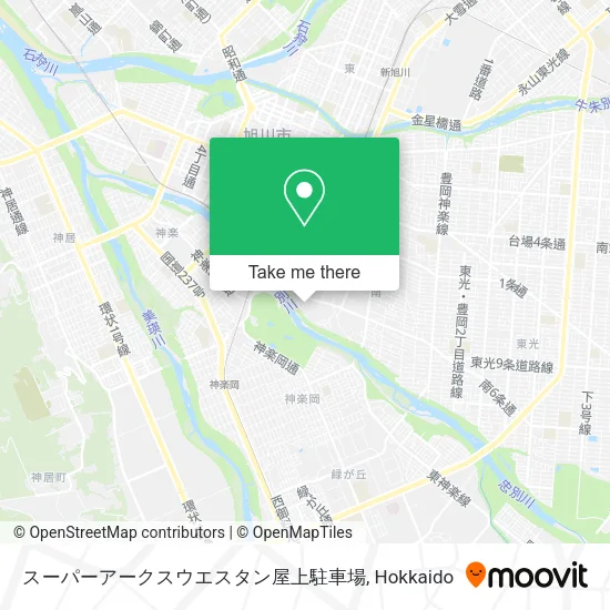 スーパーアークスウエスタン屋上駐車場 map