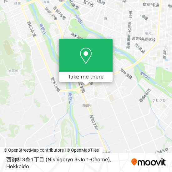 西御料3条1丁目 (Nishigoryo 3-Jo 1-Chome) map