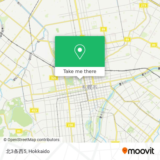 怎樣搭巴士去札幌市的北3条西5 Moovit