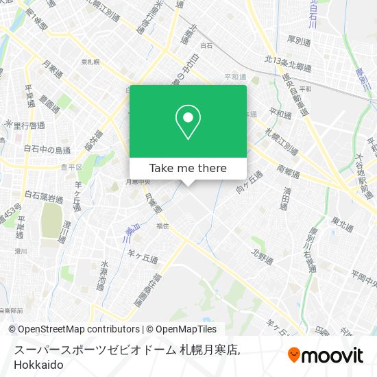 スーパースポーツゼビオドーム 札幌月寒店 map
