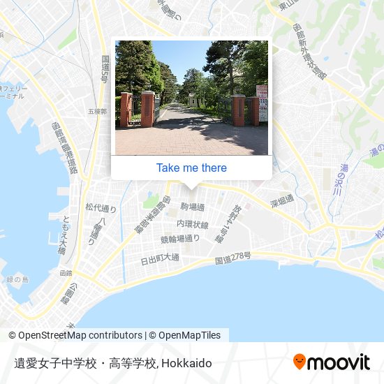 遺愛女子中学校・高等学校 map