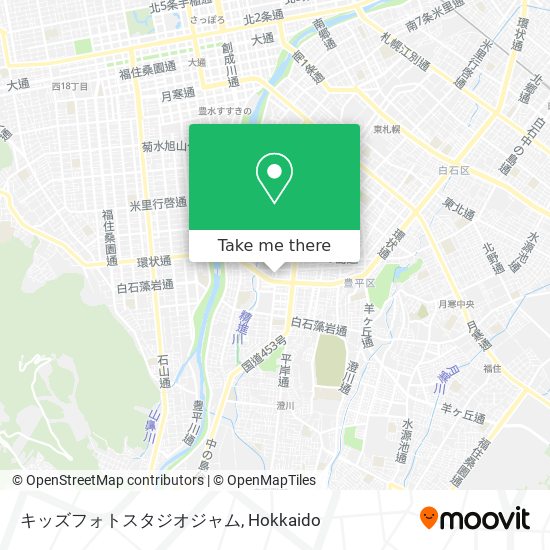 버스 으로 札幌市 에서 キッズフォトスタジオジャム 으로 가는법?