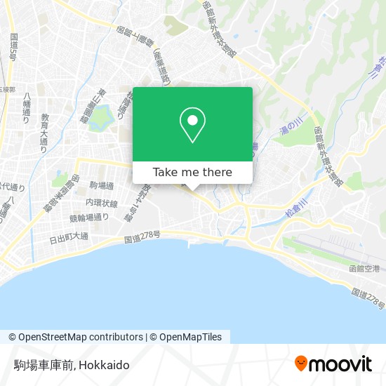 怎樣搭巴士或輕鐵去函館市的駒場車庫前 Moovit