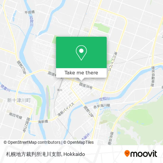 Sapporo District Court Takikawa Branch map