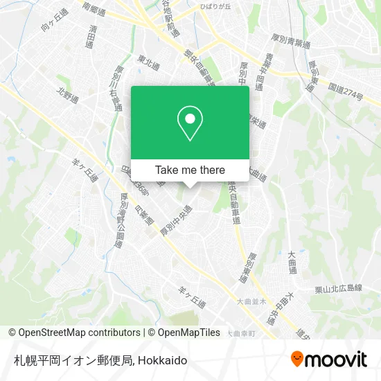 Sapporo Hiraoka Aeon Post Office map