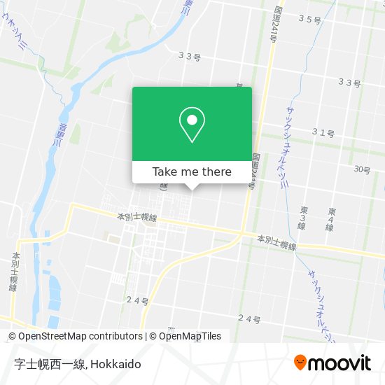 字士幌西一線 map