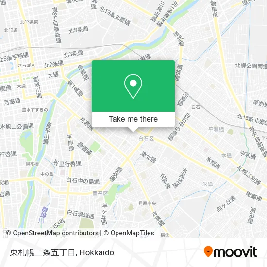 East Sapporo 2nd Street 5th Chome map