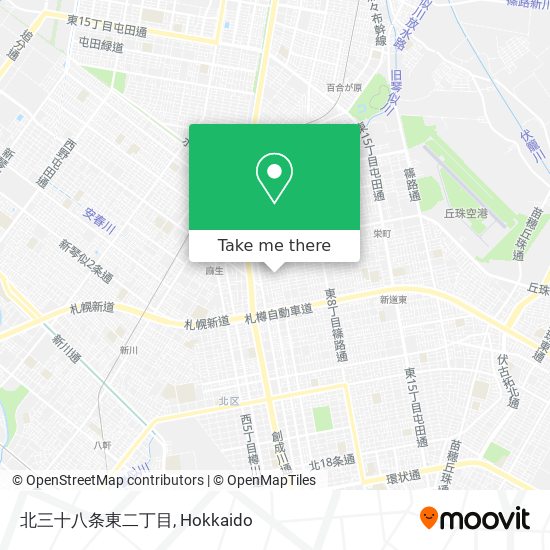 北三十八条東二丁目 map