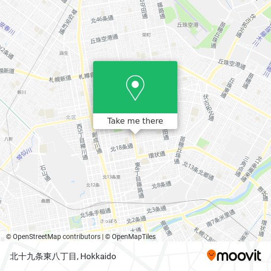 北十九条東八丁目 map