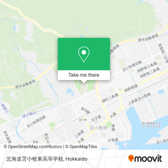 Hokkaido Tomakomai East High School map