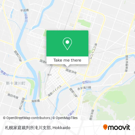 Sapporo Family Court Takikawa Branch map