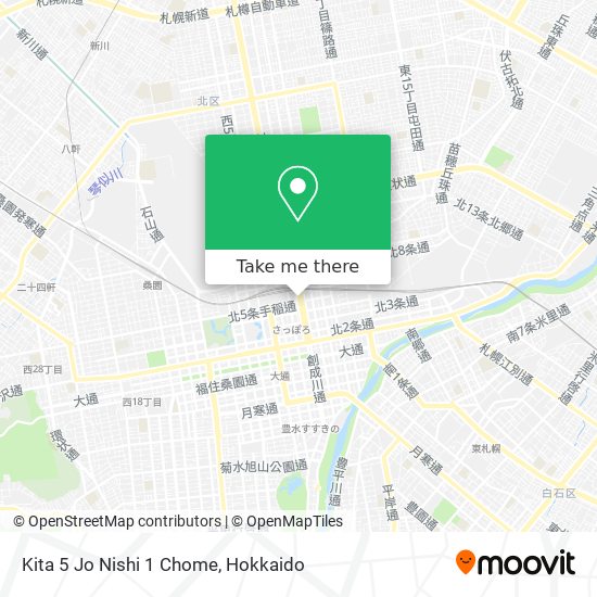 Kita 5 Jo Nishi 1 Chome map