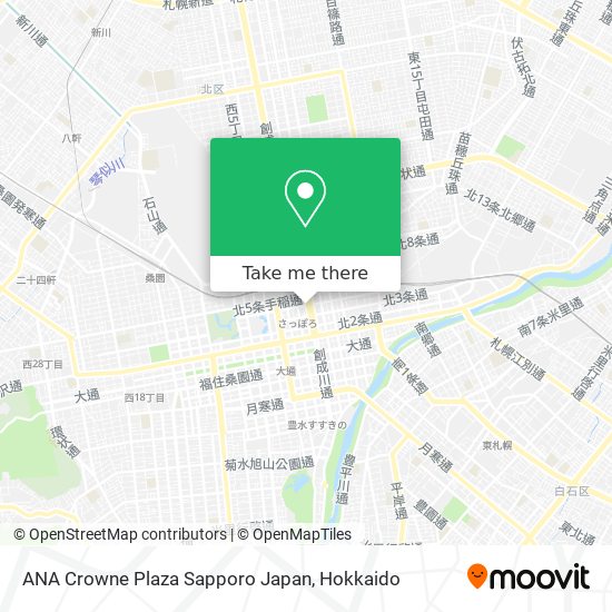 ANA Crowne Plaza Sapporo Japan map