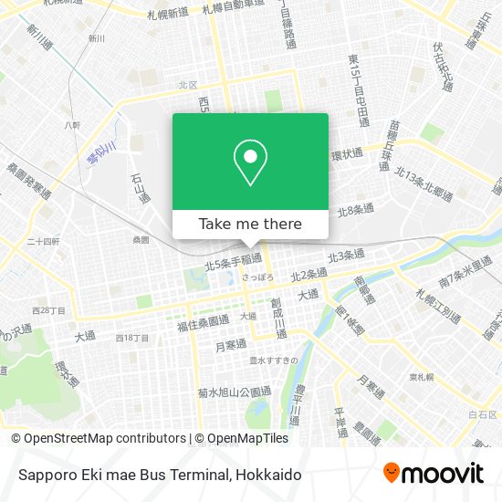 Sapporo Eki mae Bus Terminal map