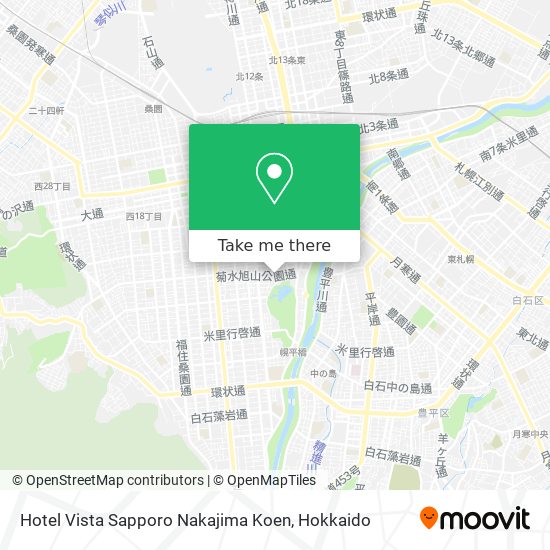 Hotel Vista Sapporo Nakajima Koen map