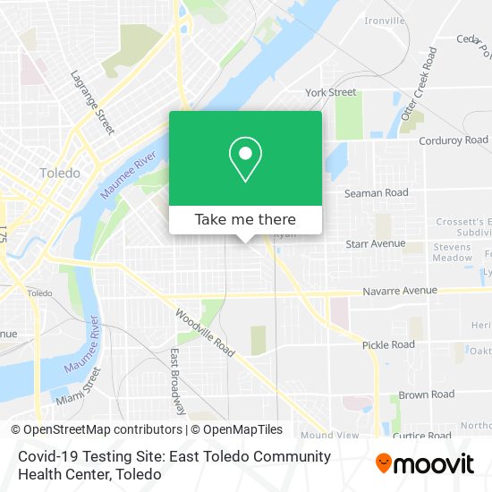 Covid-19 Testing Site: East Toledo Community Health Center map