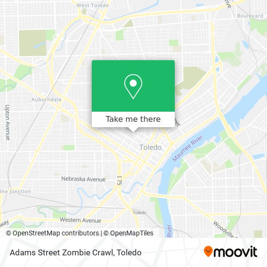 Mapa de Adams Street Zombie Crawl