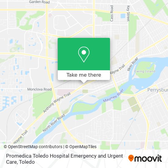 Mapa de Promedica Toledo Hospital Emergency and Urgent Care