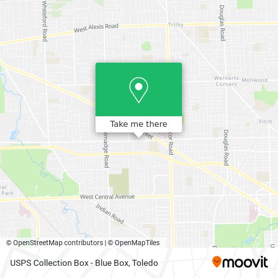 Mapa de USPS Collection Box - Blue Box